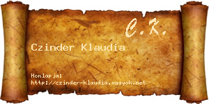 Czinder Klaudia névjegykártya